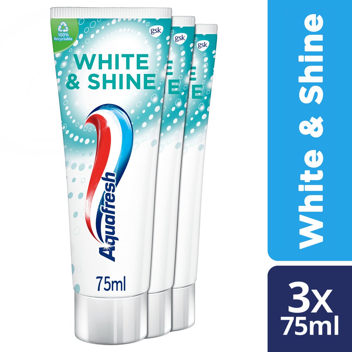 Aquafresh White & Shine - Tandpasta - voordeelverpakking - 12x75 ml