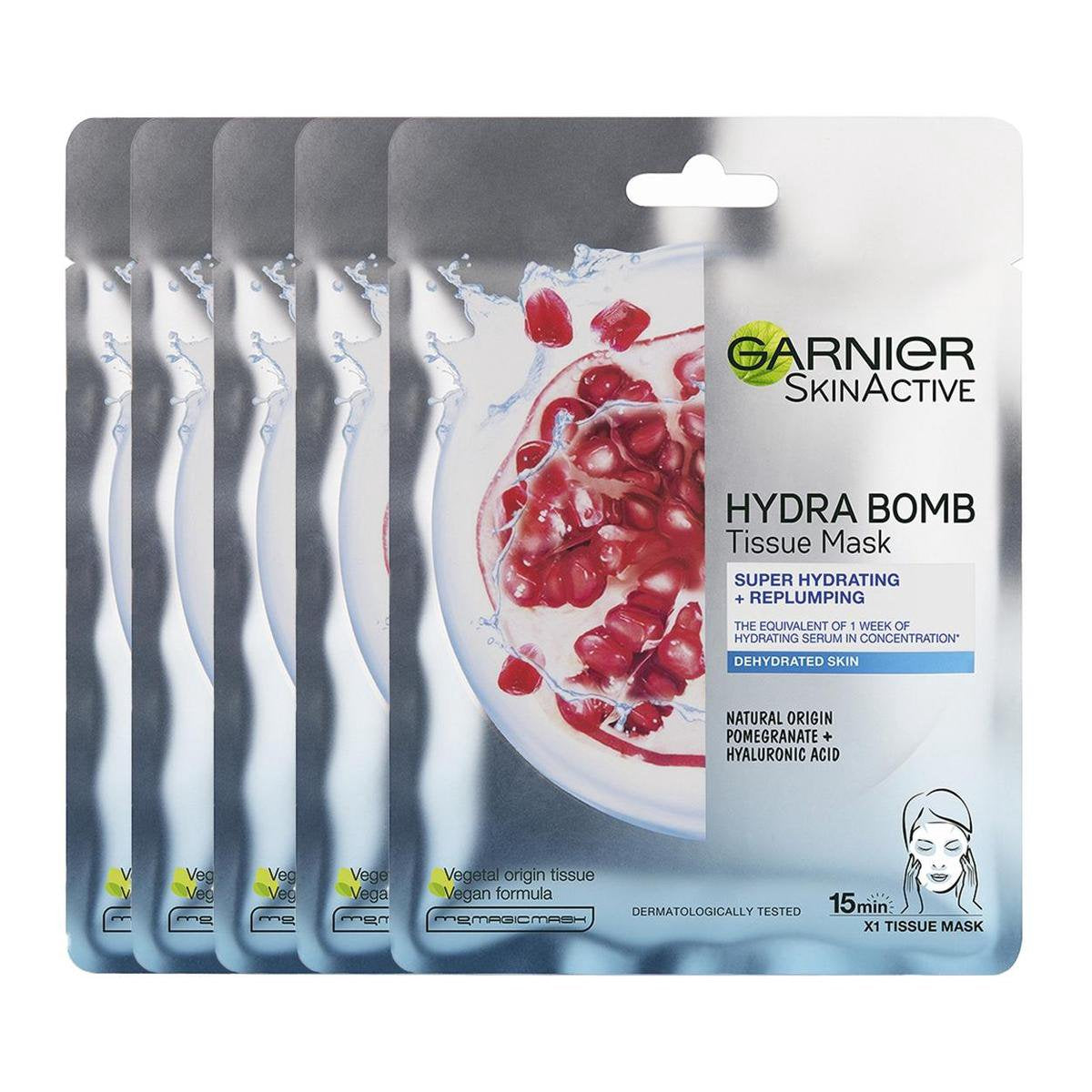 Garnier SkinActive - Hydra Bomb Sheet Masker met Granaatappel - Gezichtsmasker - 20 Stuks - Voordeelverpakking