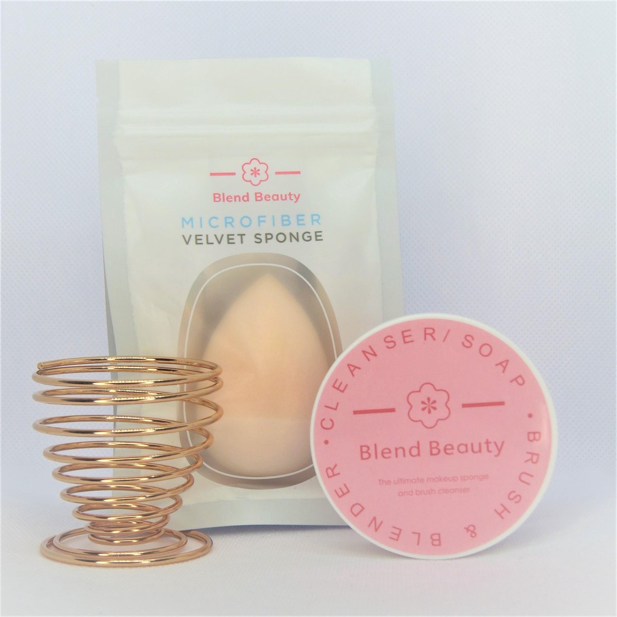 BlendtheBeauty Blender + Cleanser + Blender houder - Make-up spons - Nude - foundation spons - Beauty Blender - Beauty blender houder - eihouder