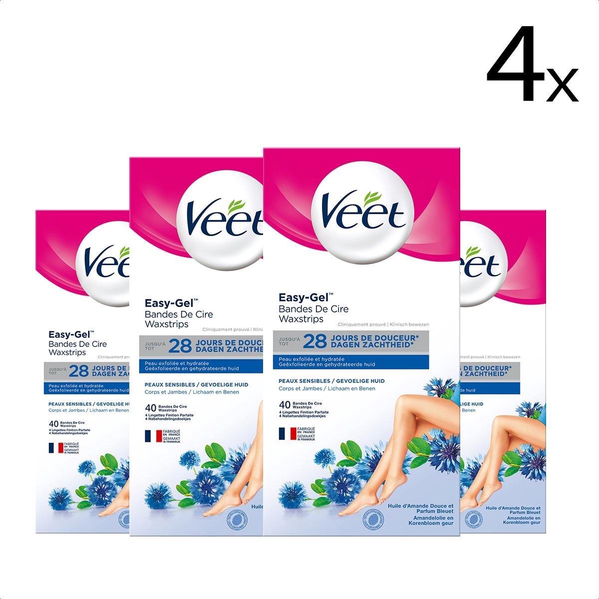 Veet - Ontharingsstrips - Benen & Lichaam - Gevoelige Huid - Easy-Gelwax - 20 stuks