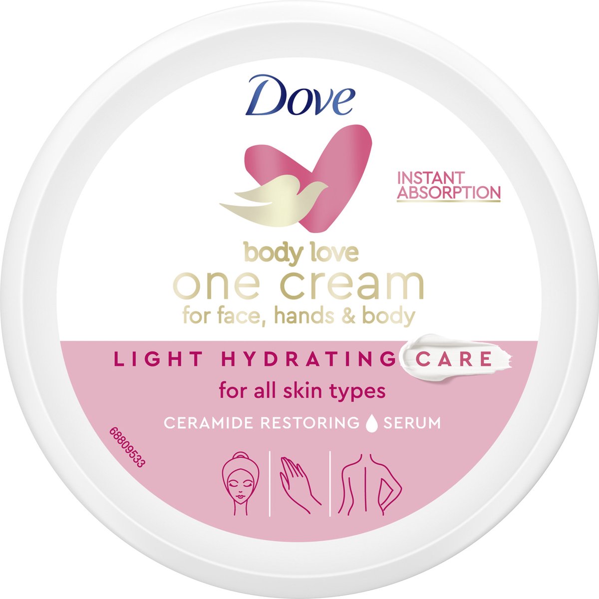 Dove Body Love One Cream Light Hydraterende Bodycrème - 6 x 250 ml - Voordeelverpakking