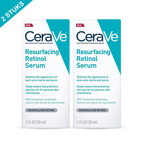 Duo set CeraVe Retinol Serum tegen Acne en oneven | verhelderend gezichtsserum met retinol