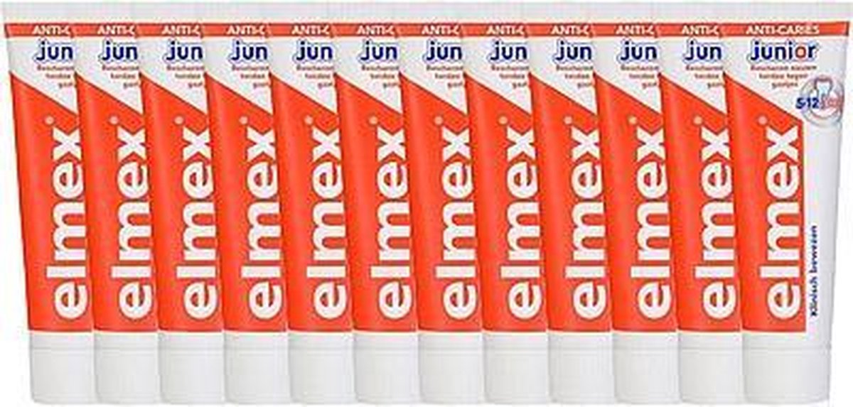 Elmex Junior 5-12 jaar Kindertandpasta 6 x 75ml - Voordeelverpakking