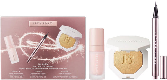 Fenty Beauty Fly Glow set - Primer - Liquid Eyeliner -  Killawatt Freestyle Highlighter Trophy Wife