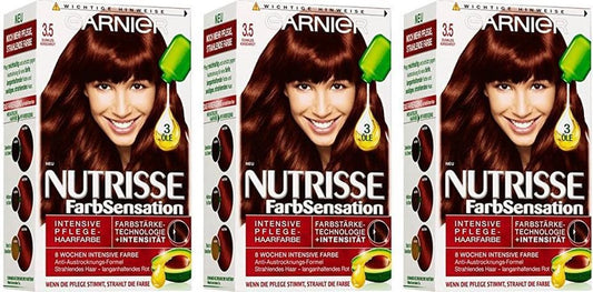 Garnier Nutrisse Farbsensation Haarverf Multi Pack - 3 x 3.5 Dark Cherry Red