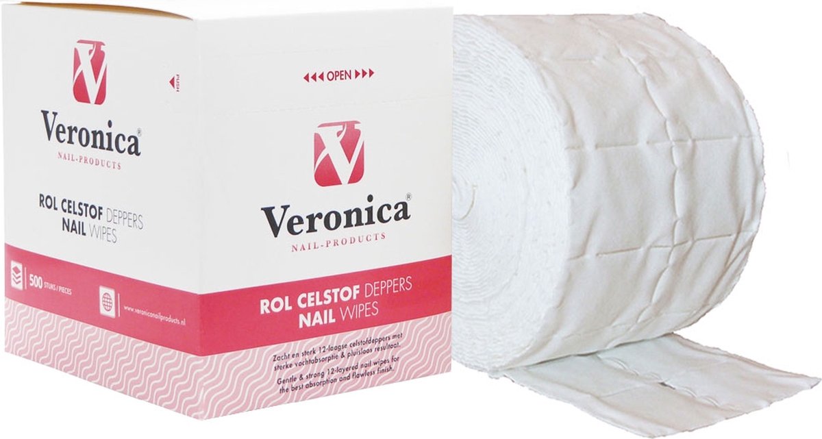 Veronica NAIL-PRODUCTS Celstof doekjes / celstof deppers 500 stuks, pluisvrij! Ook voor voor het verwijderen van de gel lak / gellak / gelpolish / shellac / gelnagellak, nagellak, reinigen van de penselen, kwasten, vijlen, desinfecteren van de