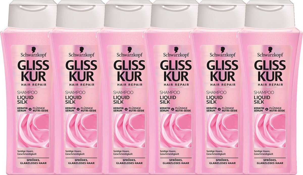Gliss Kur Shampoo - Liquid Silk - Voordeelverpakking 6 x 250 ml
