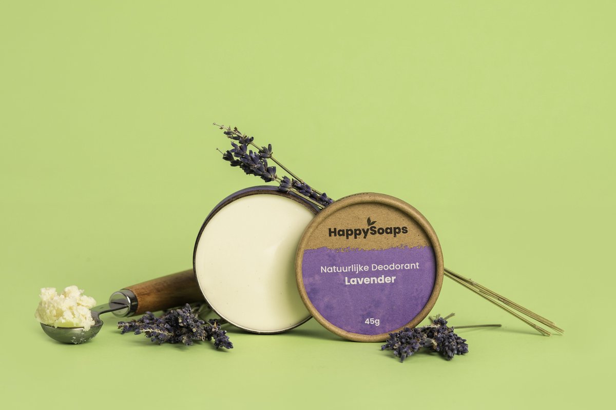 HappySoaps Natuurlijke Deodorant - Eucalyptus & Lemongrass - Energieke Geurexplosie - 100% Plasticvrij, Vegan & Natuurlijk - 50gr