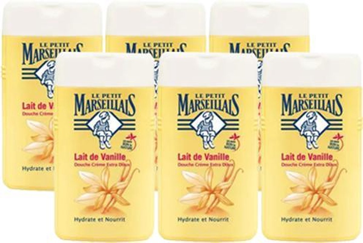 Le petit Marseillais Douchecrème Vanillemelk 6 x 250ml - Voordeelverpakking