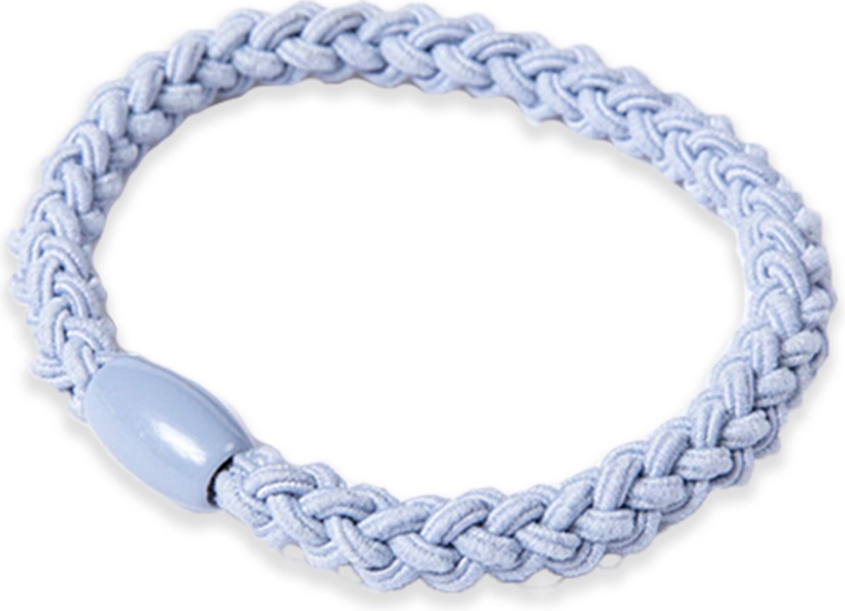 Knekkie Lichtblauw - Knekkie Haarelastiek - Kknekki - Kknekki Haarelastiekje Gevlochten - Kknekkie - Haarelastiek en Armband - 1 stuk
