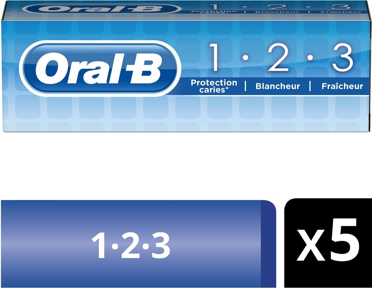 Oral-B 1.2.3 Tandpasta - Voordeelverpakking - 5x75 ml