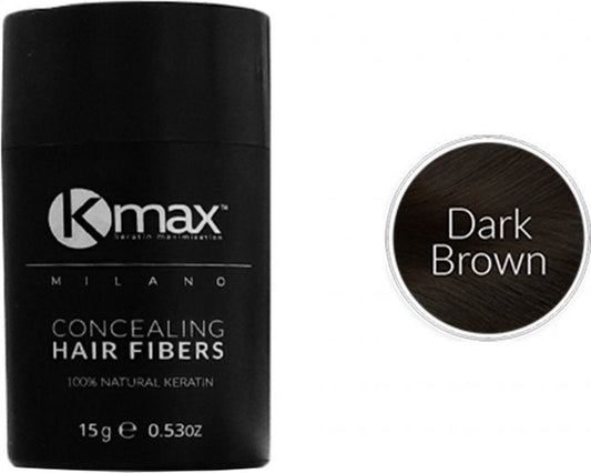 Kmax keratine haarvezels - Donkerbruin (15 gr)