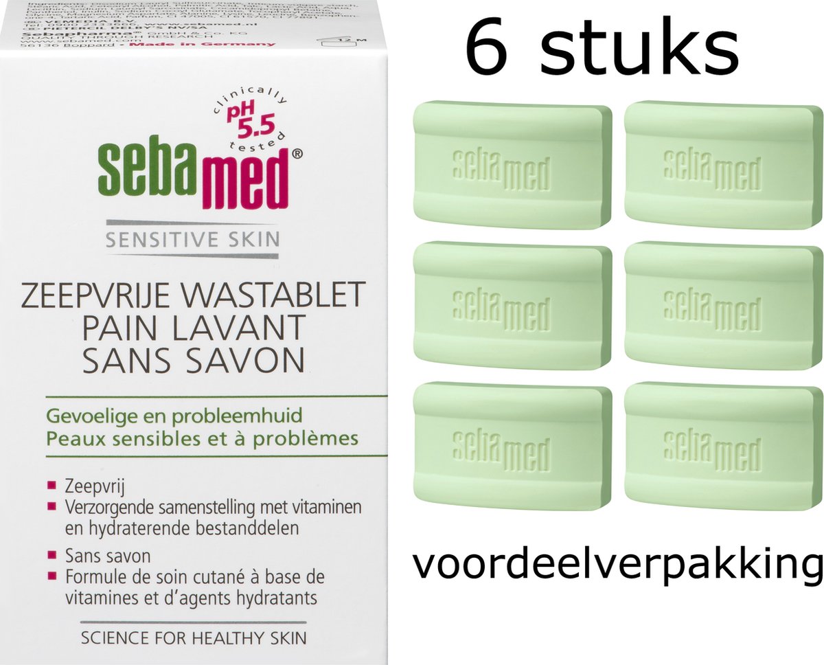 Sebamed Zeepvrij Wastablet - 6x 150 gram - Grootverpakking
