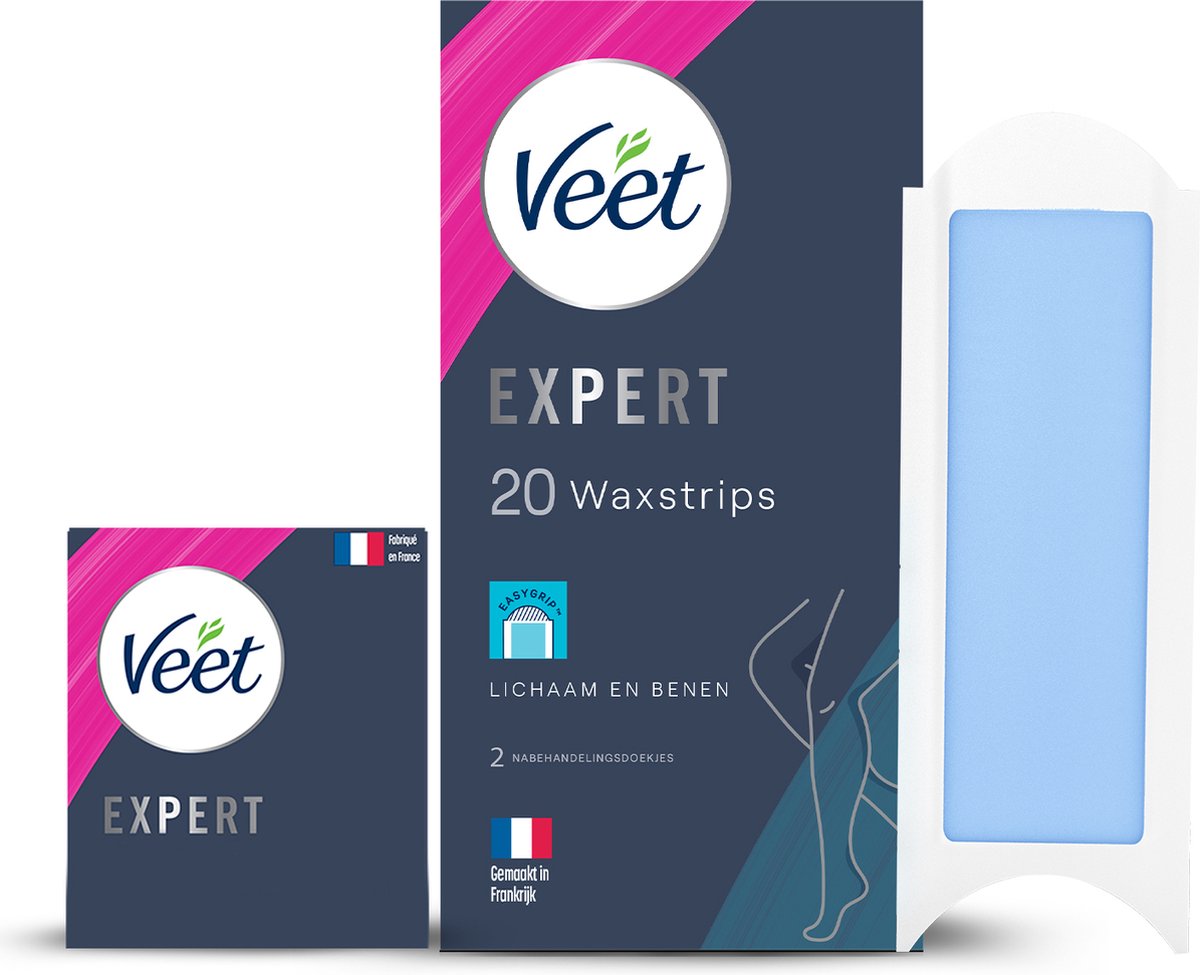 Veet Expert Ontharingsstrips - Lichaam & benen - Gevoelige huid - 20 stuks