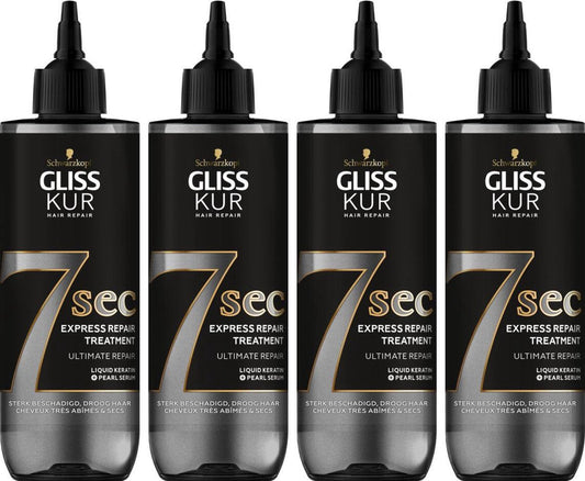 Gliss Kur 7 Sec Express Repair Treatment Ultimate Repair Multi Pack - 4 x 200 ml