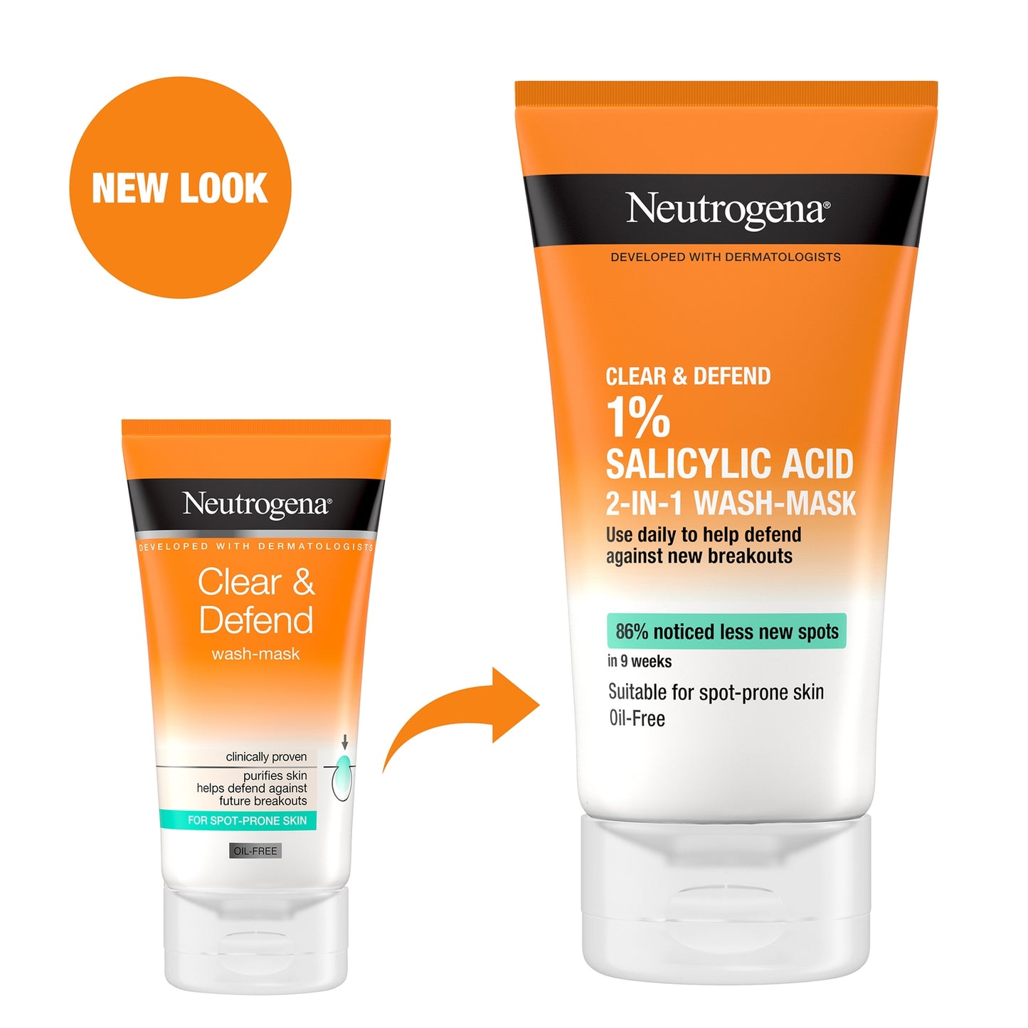 Neutrogena Clear and Defend 1% Salicylic Acid 2-in-1 Wash-Mask 150ml