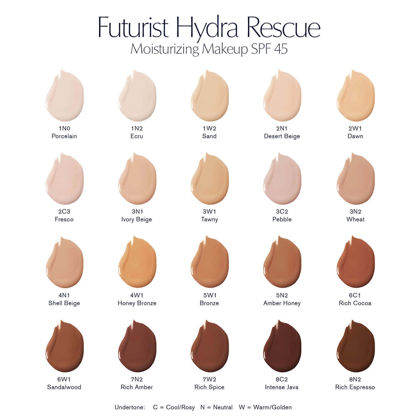 Estée Lauder Futurist Hydra Rescue Moisturising Foundation Makeup SPF45 (Various Shades) - 1W2 Sand