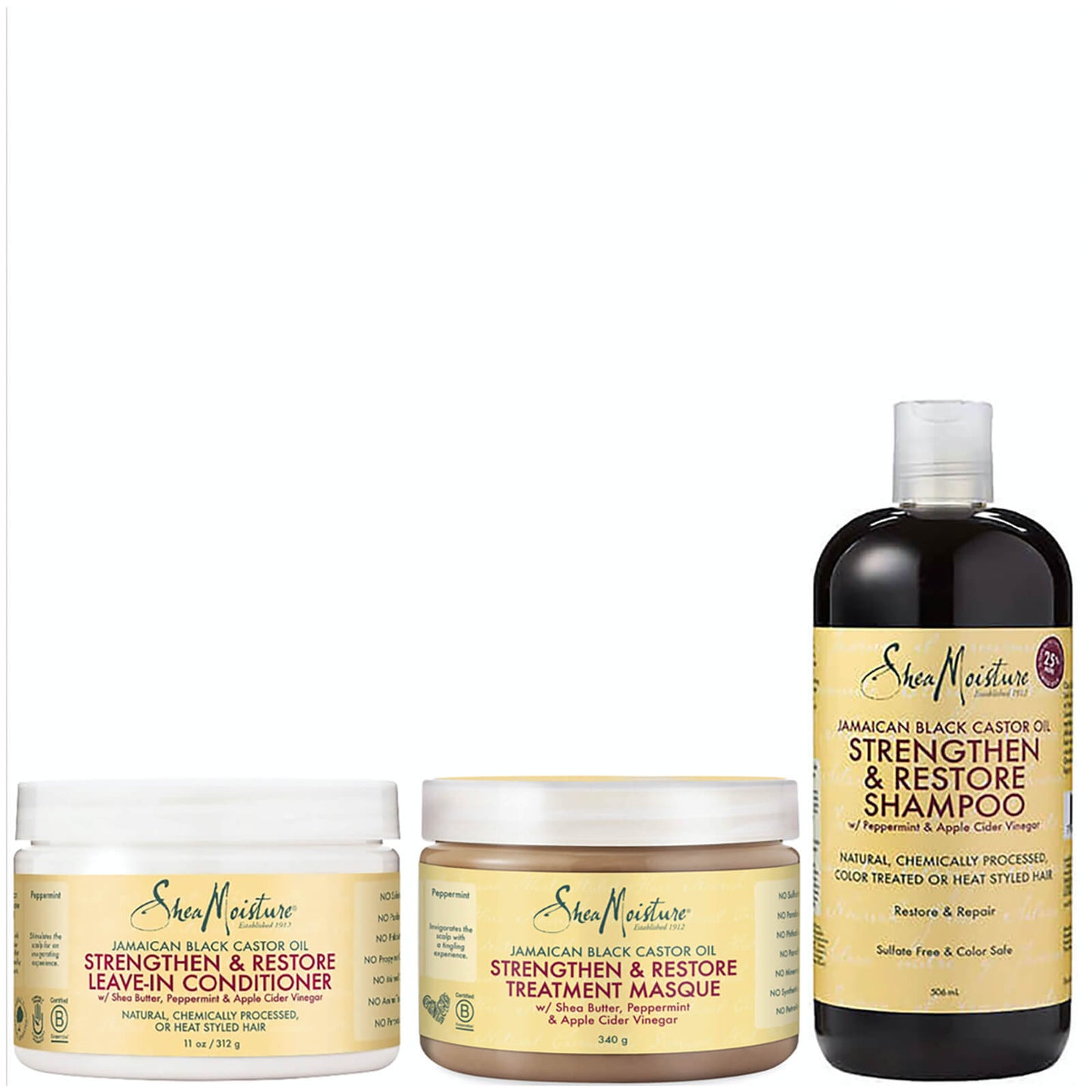 Shea Moisture Jamaican Black Castor Oil - Shampoo & Conditioner - 2 x 384 ml