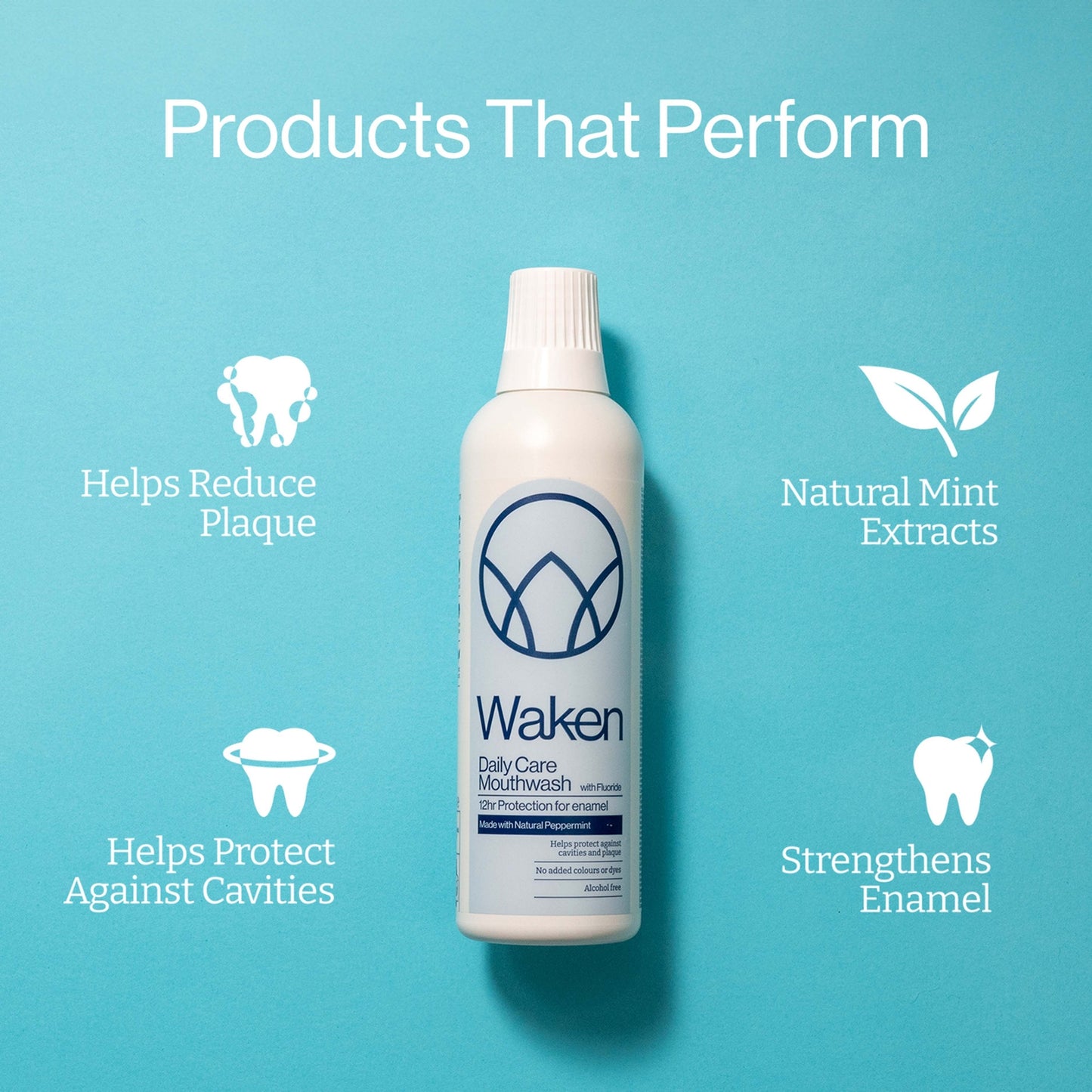Waken Mouthwash Peppermint 500ml