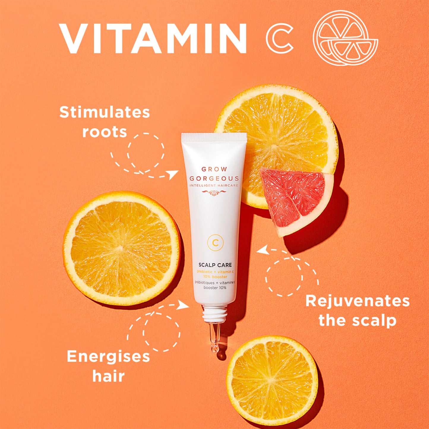 Grow Gorgeous Scalp Care Prebiotic and Vitamin C 10% Booster