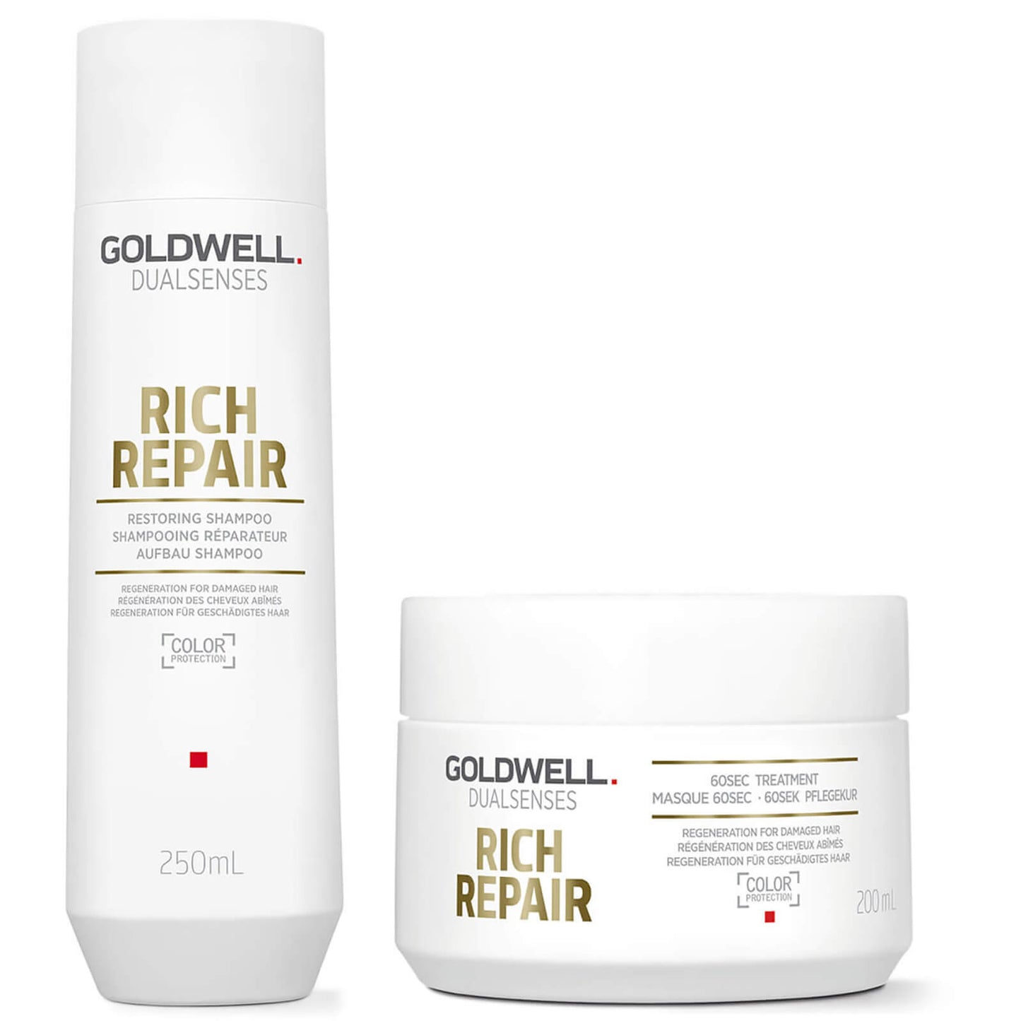 Goldwell Dualsenses Rich Repair Shampoo And 60 Second Treatment Mask Duo For Dry To Severely Damaged Hair (Worth £33.65)