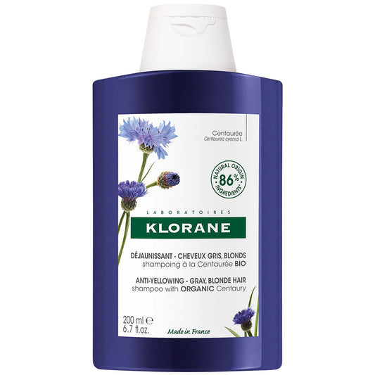KLORANE Anti-Yellowing Shampoo with Organic Centaury for White, Grey, Highlighted Hair 200ml