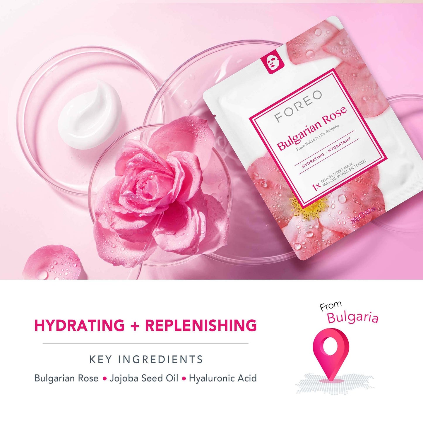 FOREO Skincare Bulgaarse rozenbladmasker Farm To Face Collectie bladmaskers