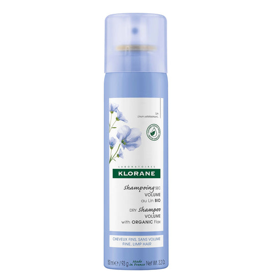KLORANE Volumising Dry Shampoo with Organic Flax Fibre for Fine, Limp Hair 150ml