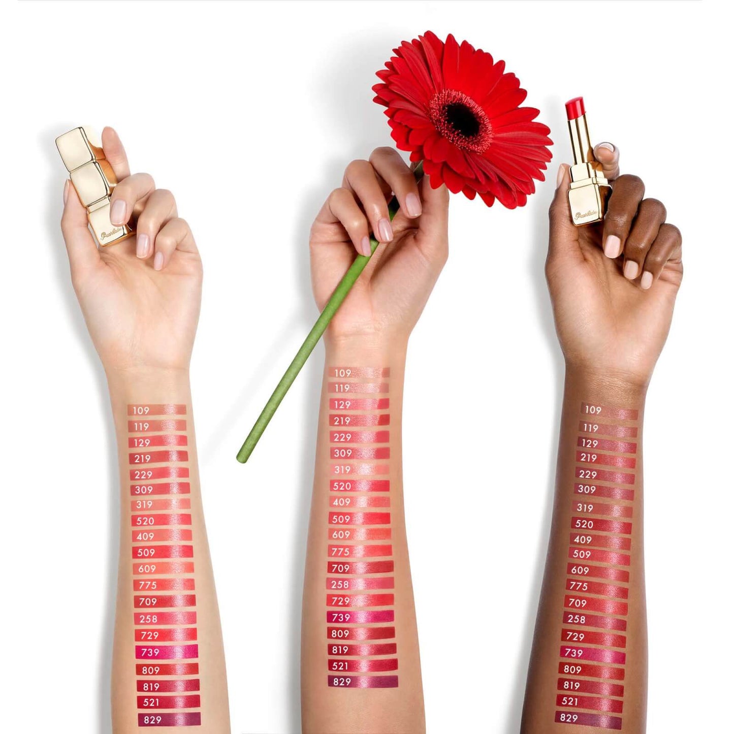 GUERLAIN Kisskiss Shine Bloom Lipstick 3.2g (Various Shades) - 519 Floral Brick