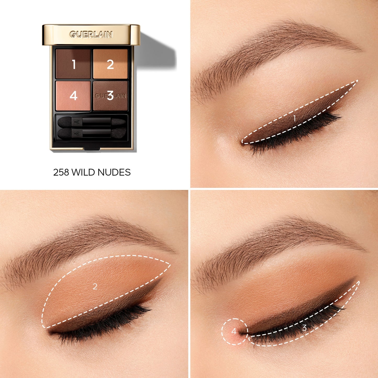 GUERLAIN Ombres G Eyeshadow Quad (Various Options) - 011 Imperial Moon