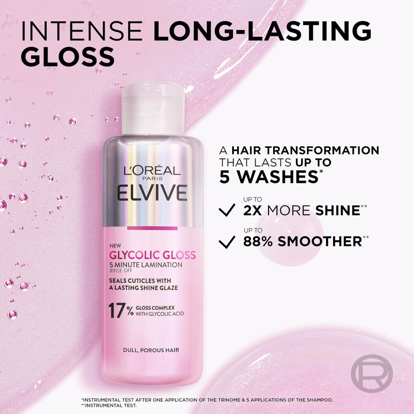 L'Oréal Paris Elvive Glycolic Gloss Rinse-Off 5 minute Lamination Treatment for Dull Hair 150ml