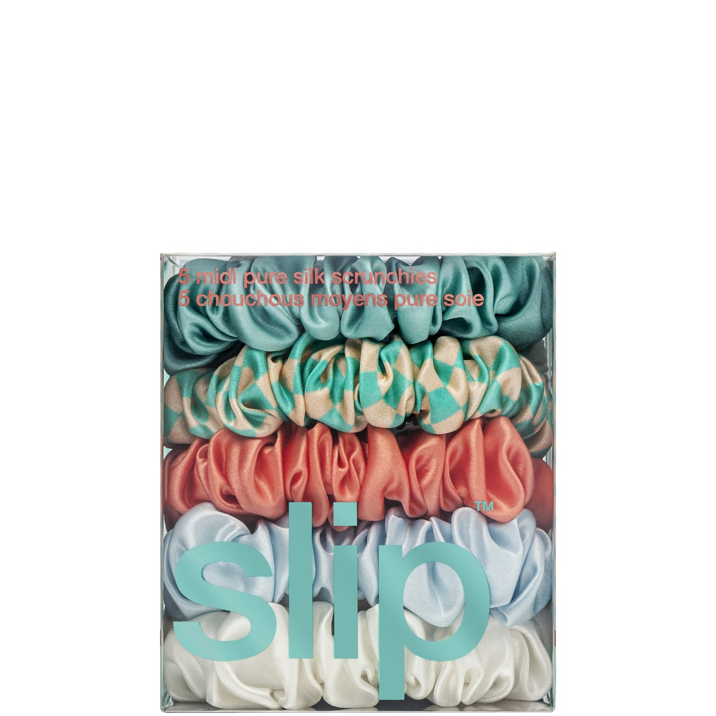 Slip slip pure silk midi scrunchies - seashell