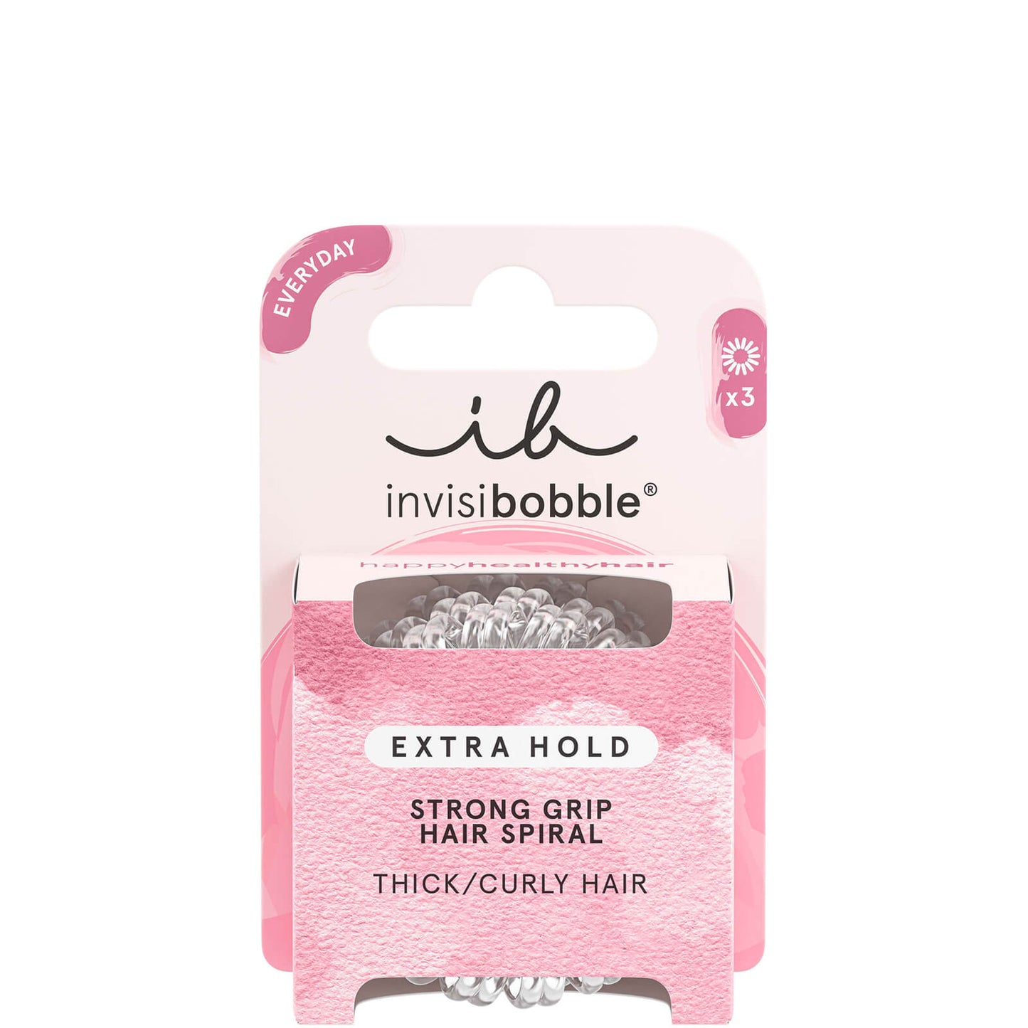 invisibobble Crystal Clear Extra Hold Hair Ties (Pack of 3)