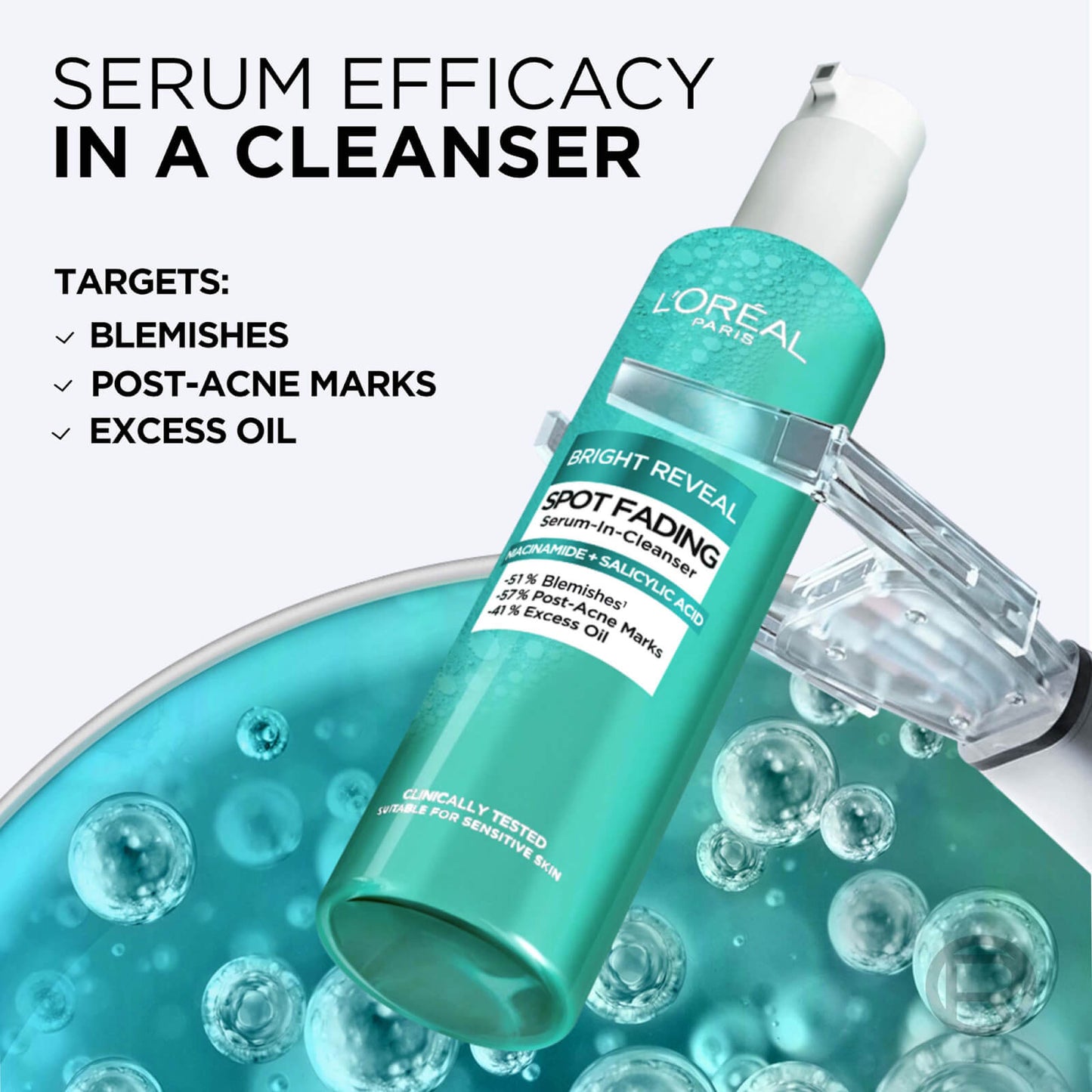 Bright Reveal Spot Fading Serum-in-Cleanser with Niacinamide and Salicylic Acid 150ml