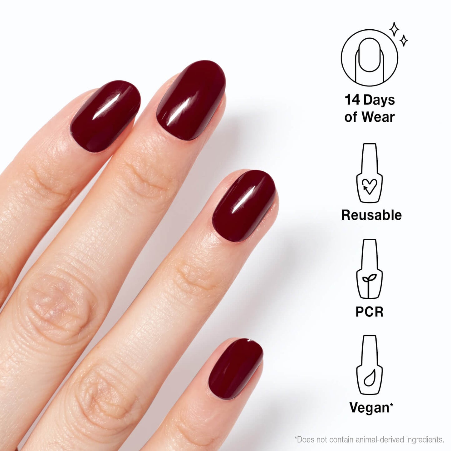 OPI xPRESS/ON Dark Red Press On Nails Gel-Like Salon Manicure - Malaga Wine