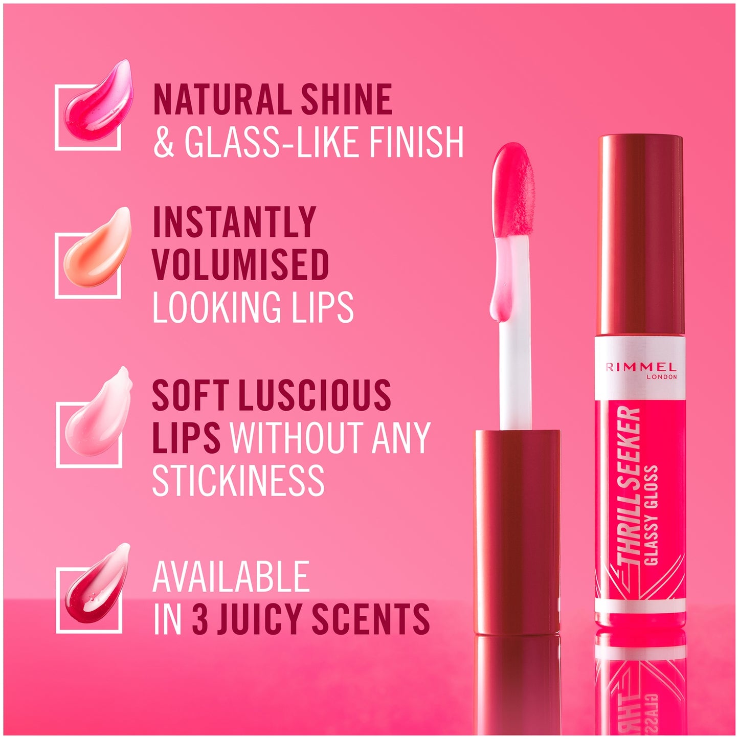 Rimmel Thrill Seeker Glassy Gloss and Lasting Finish Lip Liner (Various Shades) - 150 Pink Candy