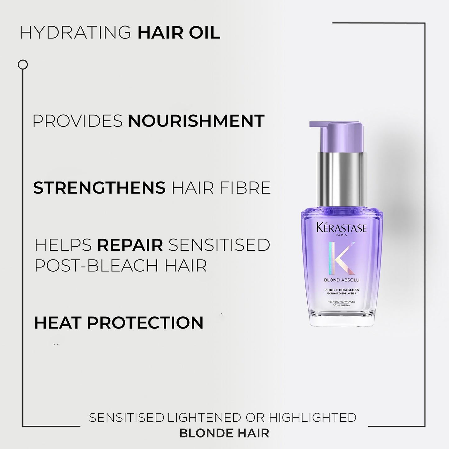 Kérastase Blond Absolu L'huile Cicagloss, Hair Oil For Sensitised Lightened Or Highlighted Blonde Hair