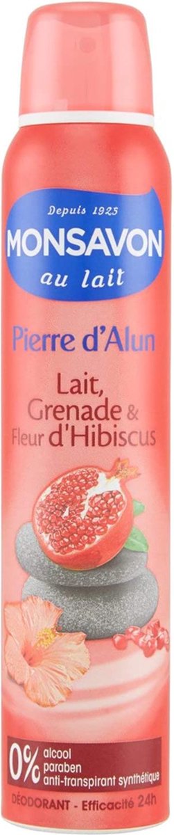 Monsavon Deodorant Melk, Granaatappel & Hibiscusbloem 200ml