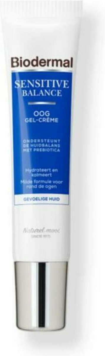 Biodermal Sensitive Balance Oog Gel-Crème - Gezichtsverzorging met hyaluronzuur - Oogcreme voor de gevoelige huid - 15 ml