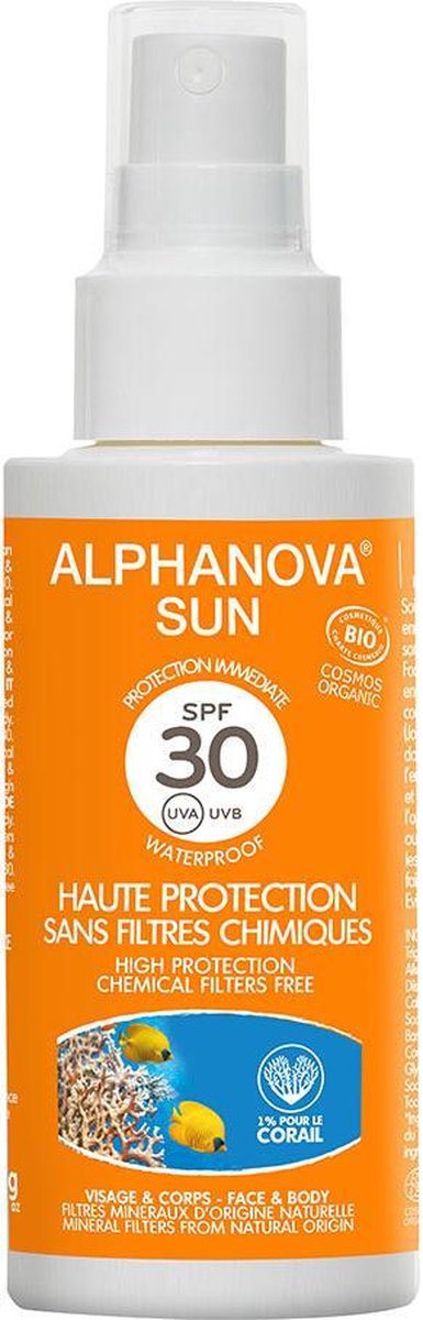 ALPHANOVA SUN Vegan Zonnebrandspray BIO – SPF 30 – MINI (50 gram)