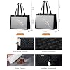 LOVEVOOK Lunch Tote Bag for Women, 15.6 Inch Laptop Bag with Insulated Lunch Compartment, Quilted Large Capacity Computer Handbag with Purse for Business, Work, Nurse, Office, Collage, Casual, Black