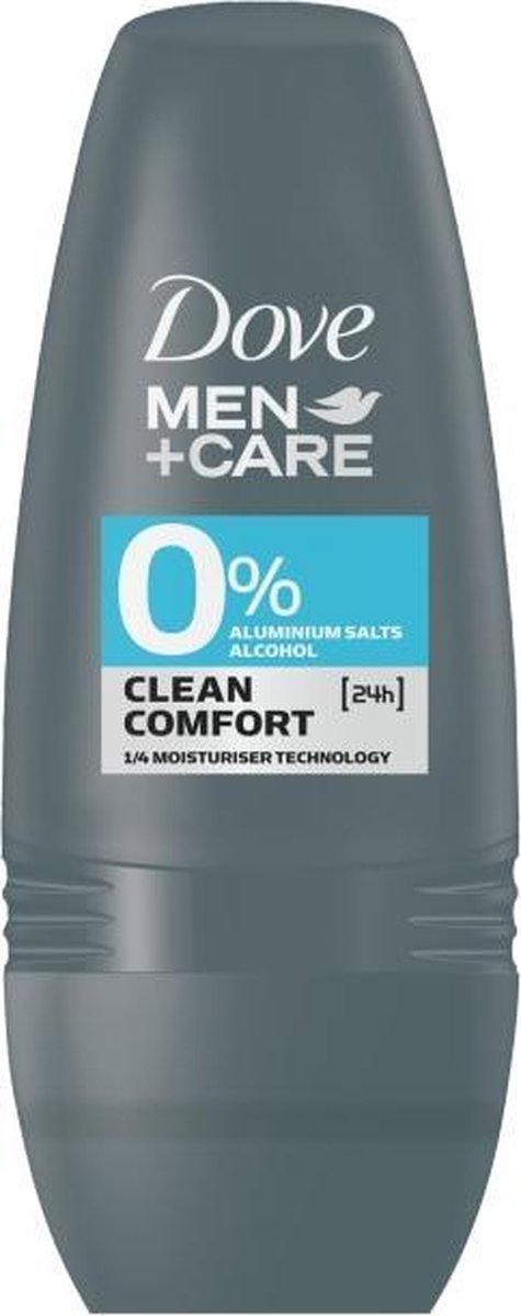 Dove MEN+CARE 0% CLEAN COMFORT Mannen Rollerdeodorant 50 ml 1 stuk(s)