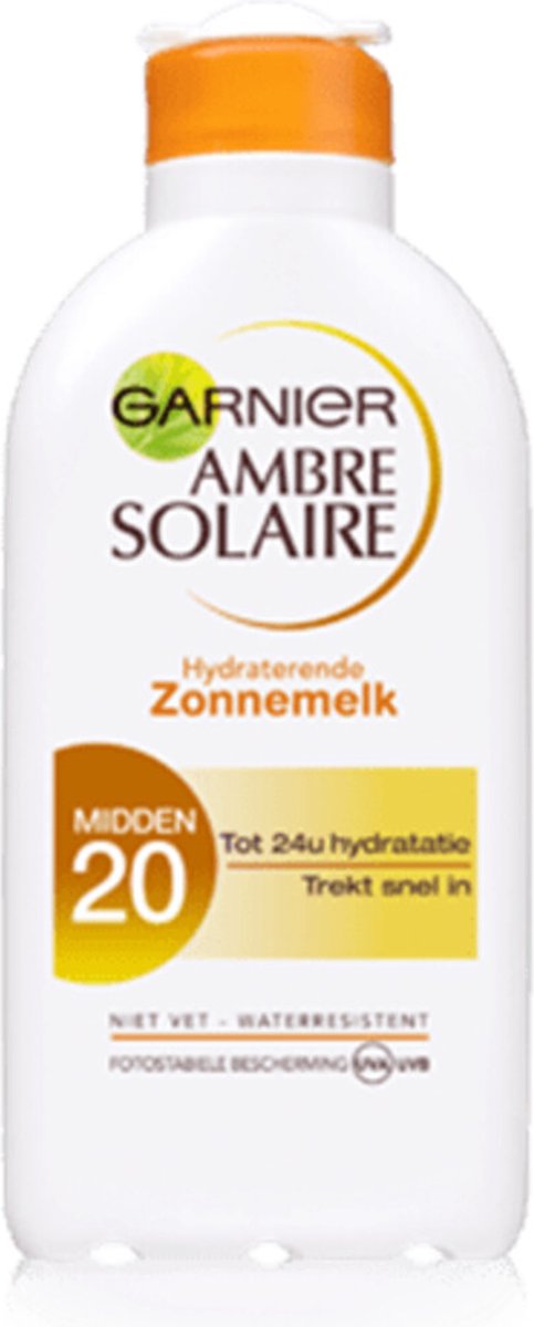 Garnier Ambre Solaire Hydraterende zonnebrandmelk SPF 20 - Zonnebrand tegen Uitdroging - 200 ml
