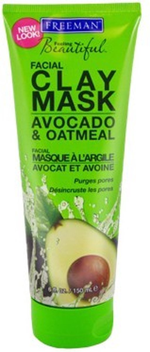 Freeman - Facial Clay Mask Avocado & Oatmeal (Normal to Oily Skin) A clay facial mask with avocado and oats - 150ml