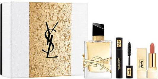 Libre Giftset - 50 ml eau de parfum spray + Mascara Volume Effet Faux Cils 2 ml + Rouge Pur Couture Lippenstift 70 Le Nu