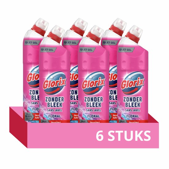 Glorix Toiletreiniger - Zonder Bleek - Floral Magnolia - 6 flessen x 750 ml