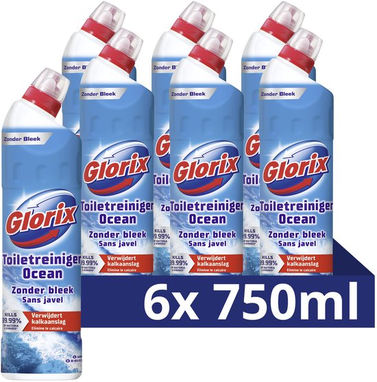 Glorix - Toiletreiniger Zonder Bleek - Ocean- 6 flessen x 750 ml