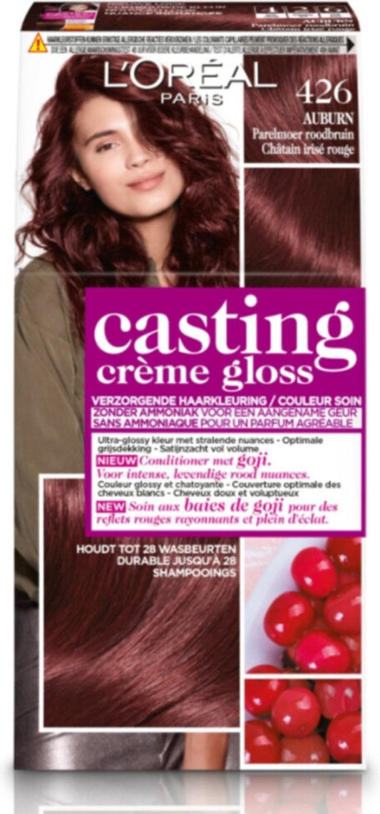 3x L'Oréal Casting Crème Gloss Haarkleuring 426 Auburn - Parelmoer Roodbruin