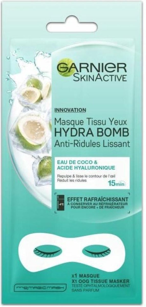 Garnier Skinactive Face Sheet Oogmasker - Kokosnoot en Hyaluronzuur - 1 Stuk