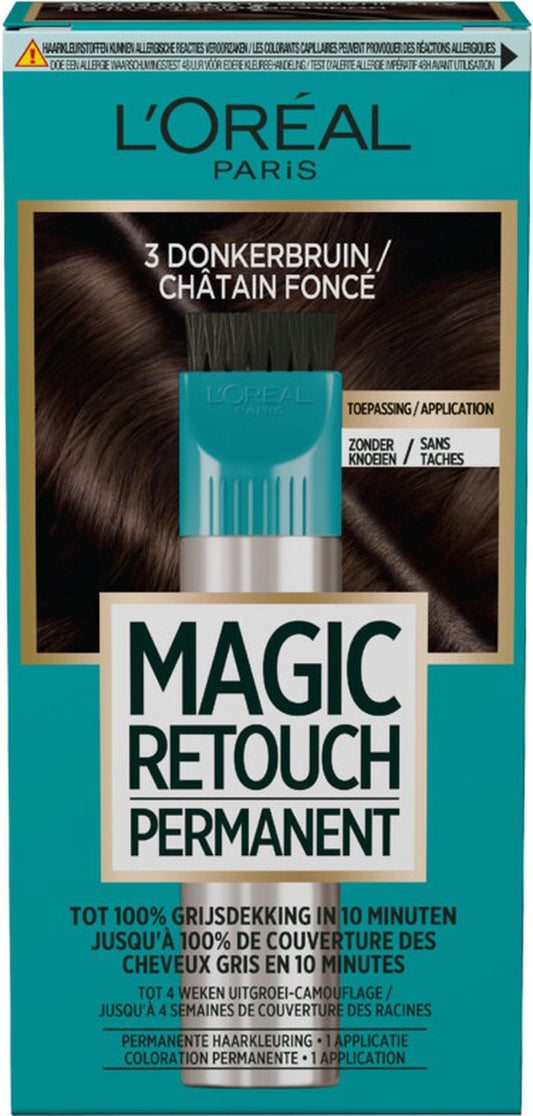 L’Oréal Paris Magic Retouch Permanent 3 - Donkerbruin - Permanente haarkleuringL’Oréal Paris